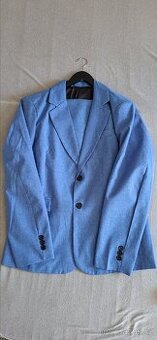 NOVÝ-Pánský oblek modrý sako a kalhoty