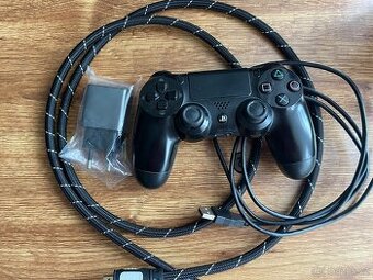 PS4 ovladač + nabíječka + USB kabel + HDMI kabel