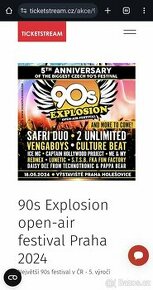 90's explosion vstupenky