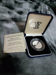 200 Kč 1994 Vylodění v Normandii PROOF - pamětní mince - 1