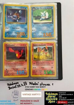 Kusové Pokémon VINTAGE karty (KARTY STARÉ PŘES 20LET)(3)