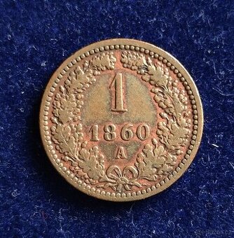 1 krejcar 1860 A František Josef l. - 1