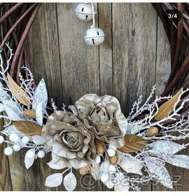Zimní vánoční věnec, průměr 40cm, s materiálem 54cm - 1