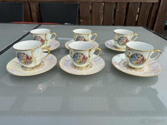 🍷Staré číše na víno a čajový set Tři grácie 🫖