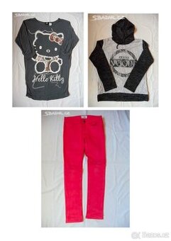 Jarní balíček vel. 146 - trička, mikiny, tepláky, bundičky..