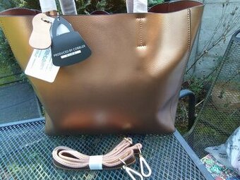 ZLATÁ KOŽENÁ KABELKA