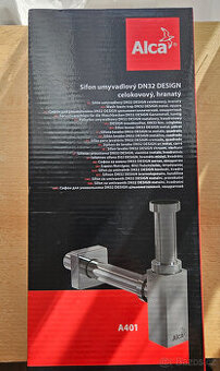 Alcadrain Design sifon umyvadlový DN32, hranatý, celokovový