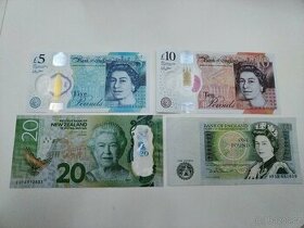 Bankovky královna Alžběta II. - Anglie, Británie, Zéland