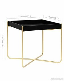 Odkládací stolek černo-zlatý - 1
