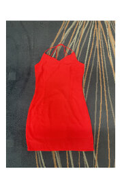Dámské letní šaty, červené, špagetová ramínka