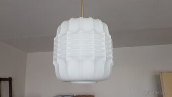 Skleněný lustr s plastickým vzorem 60.-70. léta