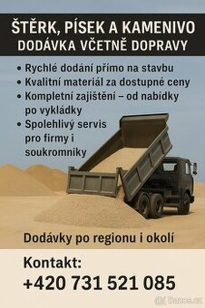 Stavební kámen a písek (Štěrk, písek, kamenivo)