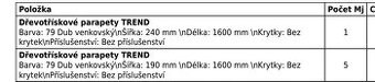 Vnitřní parapety  dub venkovský
