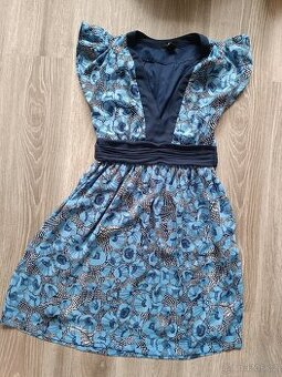 Modré letní květované šaty H&M