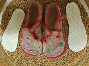 Barefoot dívčí papučky BEDA vel.30 - rybky