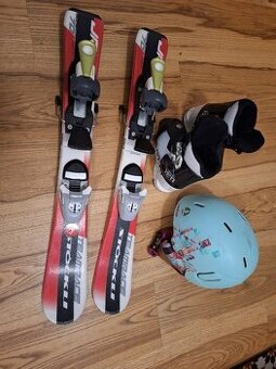 Dětské lyže Stöckli + přeskáče + přilba + dětský páteřák