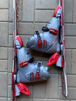 Lyže 110cm, lyžáky 19/22.5 269mm, vázání. Komplet