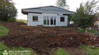 Chata stavební bunky, vazníky, trapézový plech