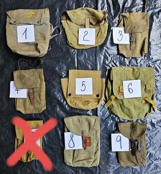 Staré trampské chlebníky, sumky atd.