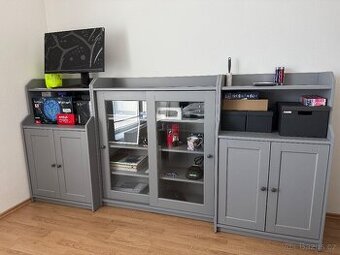 HAUGA Ulozna sestava, seda, 244x46x116 cm