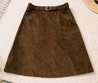 Dámská kožená sukně selský, myslivecký, dobový styl vel. 38/