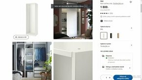 Zpět na výpis Skříň IKEA PAX ( š-75cm + v-236cm + hl-58cm)