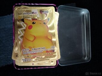 Prodám krabičku s fake zlatými pokémony