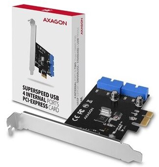 AXAGON PCEU-034VL, PCIe řadič, 2x interní 19-pin USB 3.2