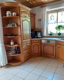 Rustikální dubová linka do U se spotřebiči,5333