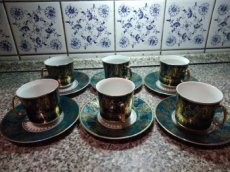 sada šálku pozlacená 13kr