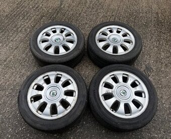16" originál litá sada Škoda - 5x100 - 205/55/16 - Dunlop
