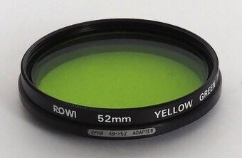 Filtry 49 mm a 52 mm, redukce filtrů 49 na 52 mm
