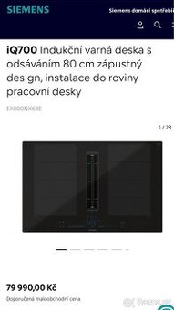 Nová deska s odsáváním SIEMENS STUDIOLINE-TOP CENA/jeden kus