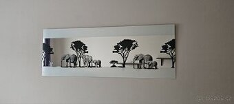 Nástěnné zrcadlo s motivem slonů
