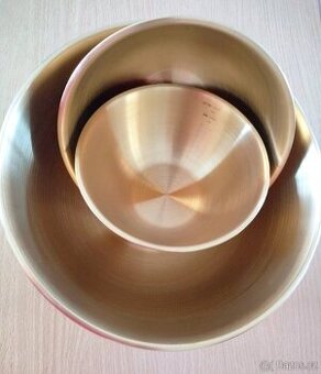 Nové nerezové mísy zlaté sada 3 ks