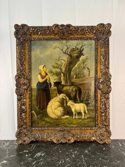 Obraz pastorální scéna - olejomalba (520024)