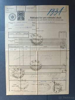 ČSD ŽELEZNICE - Nákladový list