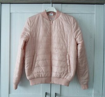 Růžová bunda bundička bomber - 36, 38, S, M