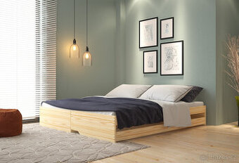 Rozkládací postel 90-180x200 s přistýlkou. Masiv