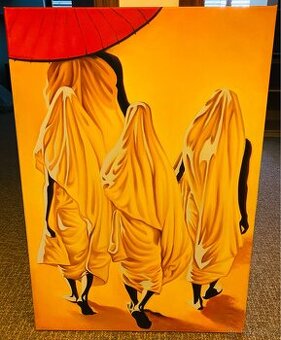 Obraz - olej na plátně - mniši