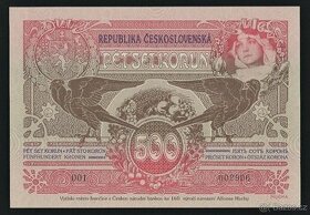 500 Kč 1919 výroční bankovka Mucha, NOVOTISK Ivančice 2020 - 1