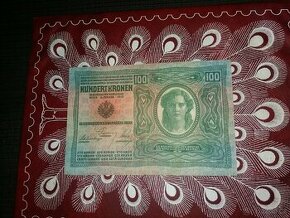 100 korun 1912, velmi pěkný stav, neperforovaná, vyhledávaná