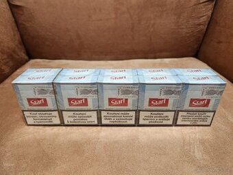 Retro kartón cigaret MODRÉ START, 50 Kč kolek