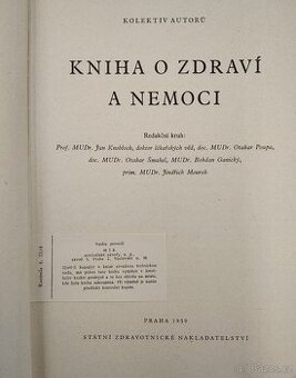 Vzácná Kniha o zdraví a nemoci rok 1959, 494 stran