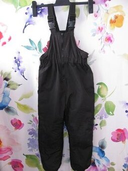 Lyžařské černé kalhoty, oteplovačky vel.122