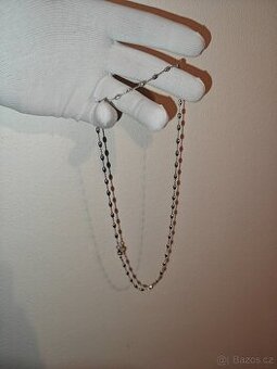 Třpytivý stříbrný řetízek(Ag 925)Broušené kuličky (50 cm 6g)