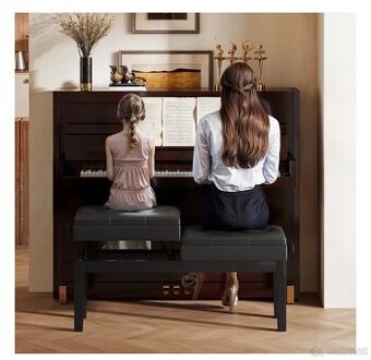 Luxusní bílá dvojitá lavice ke klavíru