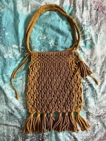 Síťovka macrame žluto-hnědá