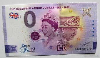 Královna Alžběta 0 Pound souvenir bankovka, Platinum jubilee
