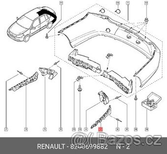 renault thalia 08+ vnější držák zadního nárazníku